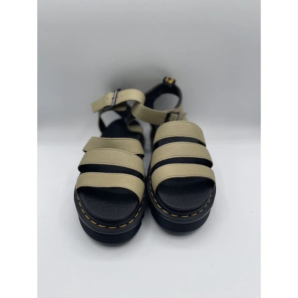 Dr Martens Women Blaire 3 Strap Parchment Beige Sandal Shoes Sz EU 39 US 8 New